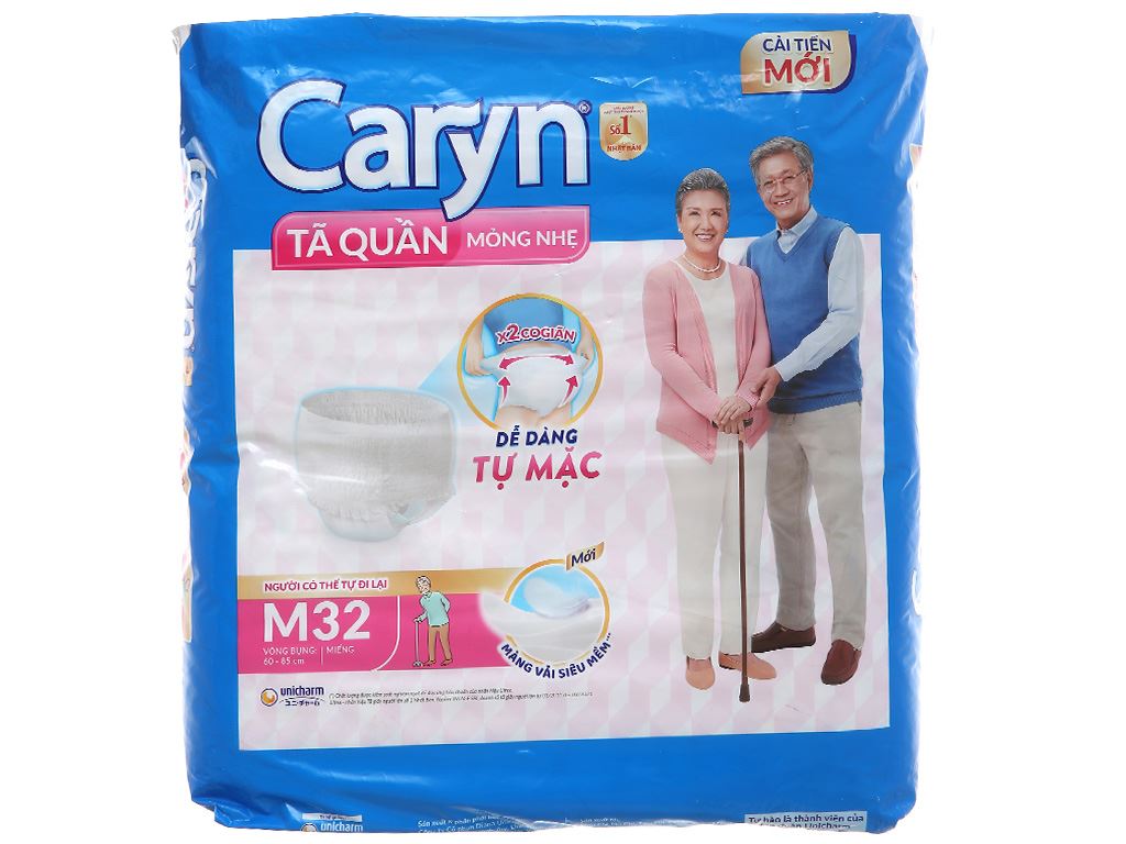 Tã quần Caryn mỏng nhẹ size M 32 miếng 2