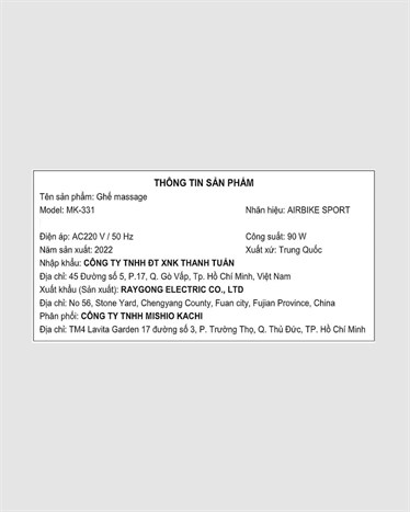 Ghế Massage Airbike Sport MK-331