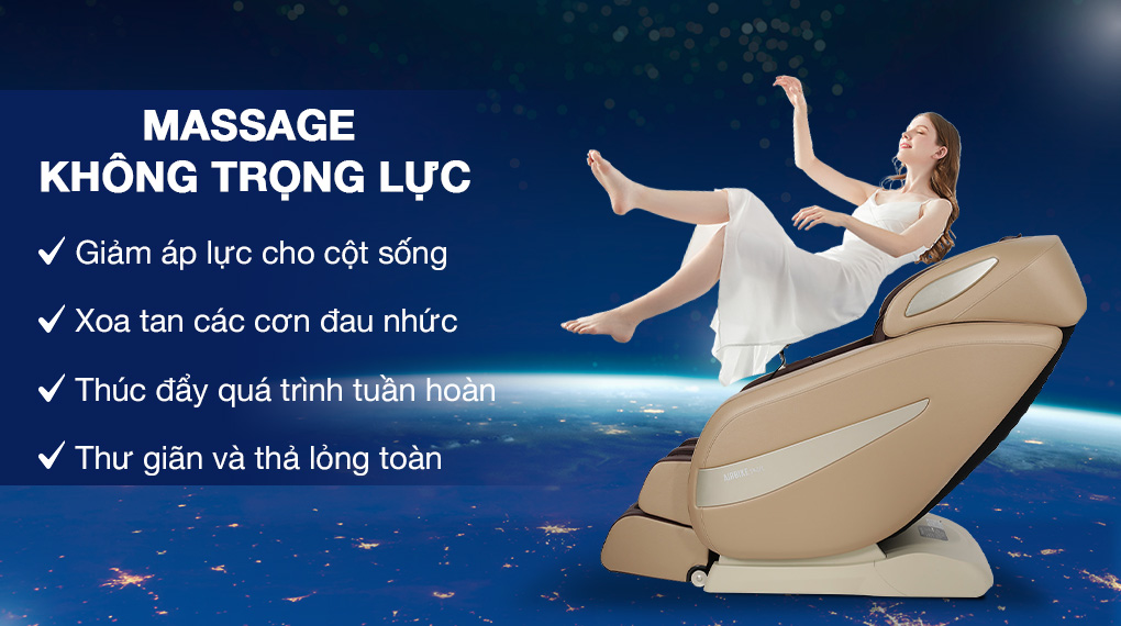 Tính năng massage không trọng lực trên ghế massage Airbike Sport MK-327 giúp làm giảm tình trạng căng cơ, tạo cảm giác thoải mai cho người dùng 