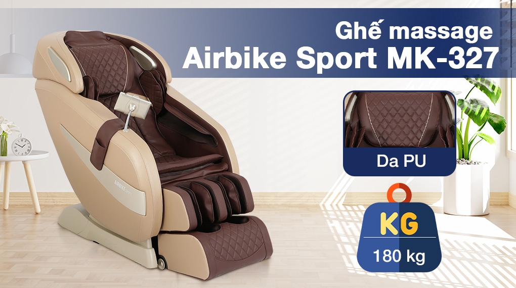 Ghế massage Airbike Sport MK-327 có trục chữ S cho phép ghế massage thao tác trên vùng cổ và lưng 