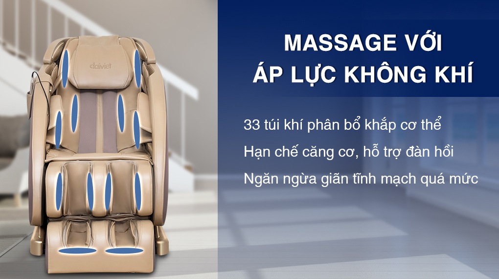 Massage áp lực không khí trên ghế massage Daikiosan DVGM-20001