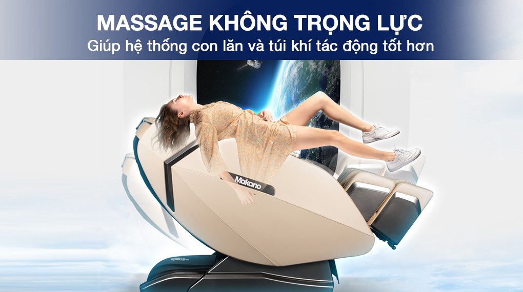 Ghế massage Makano MKGM-20002 sở hữu chế độ massage không trọng lực hỗ trợ cải thiện hệ hô hấp và tim mạch hiệu quả