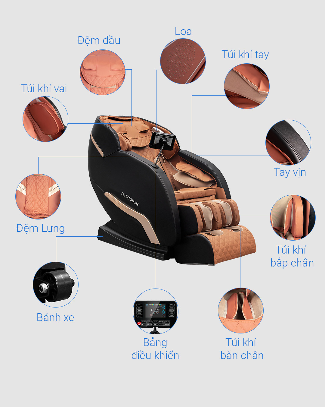 Ghế Massage Daikiosan DKGM-0001D Màu Đen