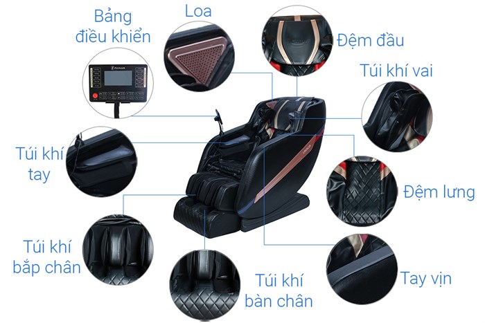 Ghế Massage Fuji Luxury FJ 699 Màu Đen