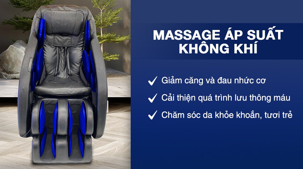 Massage áp suất không khí trên ghế massage Fuji Luxury FJ S600