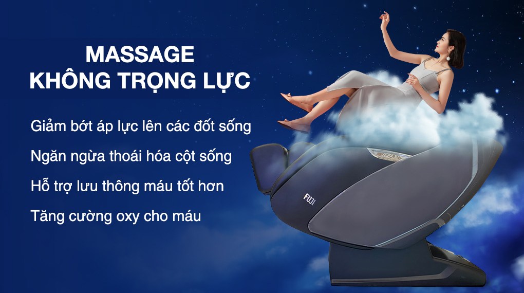 Massage không trọng lực trên ghế massage Fuji Luxury FJ S600, zero gravity