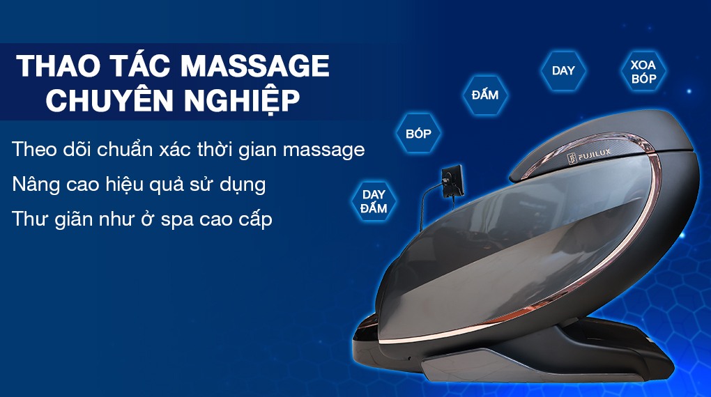 Thao tác massage trên ghế massage Fuji Luxury FJ S99 Cullian,ghế massage Fuji, 