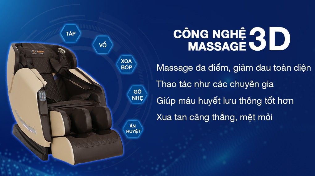 Con lăn 3D trên ghế massage Airbike Sport MK-352