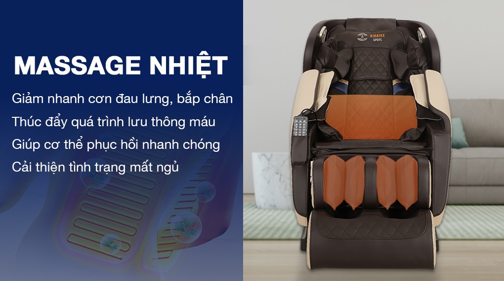Massage nhiệt trên ghế massage toàn thân Airbike Sport MK-352