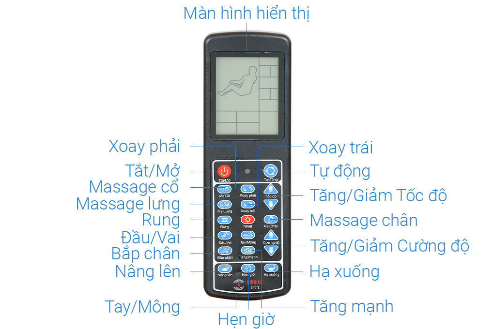 Ghế Massage Airbike Sport MK-354 Màu Xám