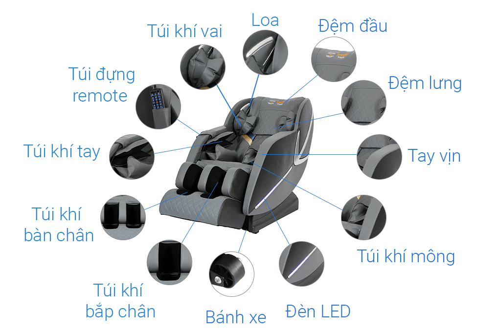 Ghế Massage Airbike Sport MK-354 Màu Xám