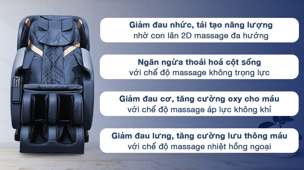 Ghế massage Daikiosan DKGM-00005 phù hợp với mọi đối tượng, những ai cần giảm đau lưng và tăng cường lưu thông máu