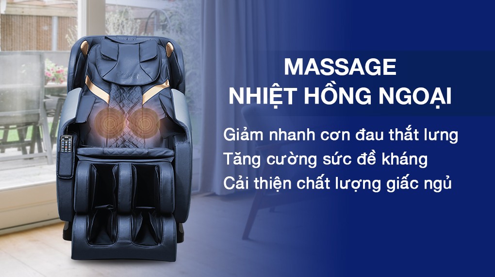 Massage nhiệt hồng ngoại trên ghế massage Daikiosan DKGM-00005