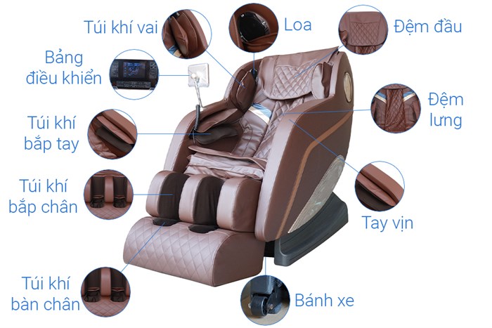 Ghế Massage Fuji Luxury PT607 Màu Nâu