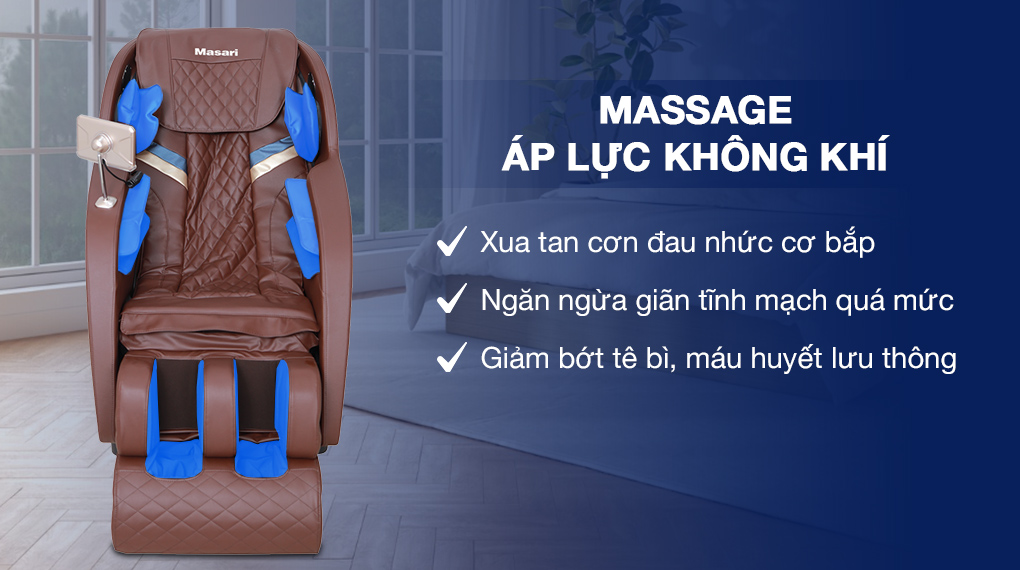 Ghế Massage Fuji Luxury PT607 sở hữu công nghệ massage áp lực không khí giúp ngăn ngừa tình trạng giãn tĩnh mạch, hỗ trợ máu huyết lưu thông