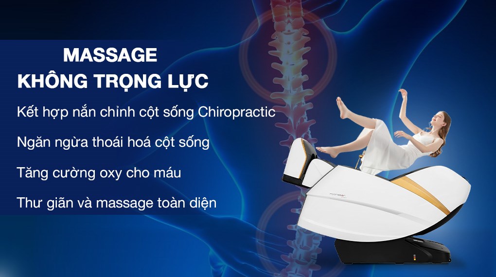 Ghế Massage Poongsan MCP-806 được tích hợp chức năng Chiropractic