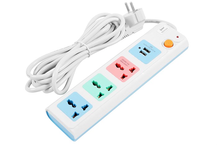 Ổ cắm điện Comet 3 lỗ 2 USB 3m CES5303
