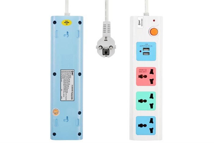 Ổ cắm điện Comet 3 lỗ 2 USB 3m CES5303 Màu Trắng