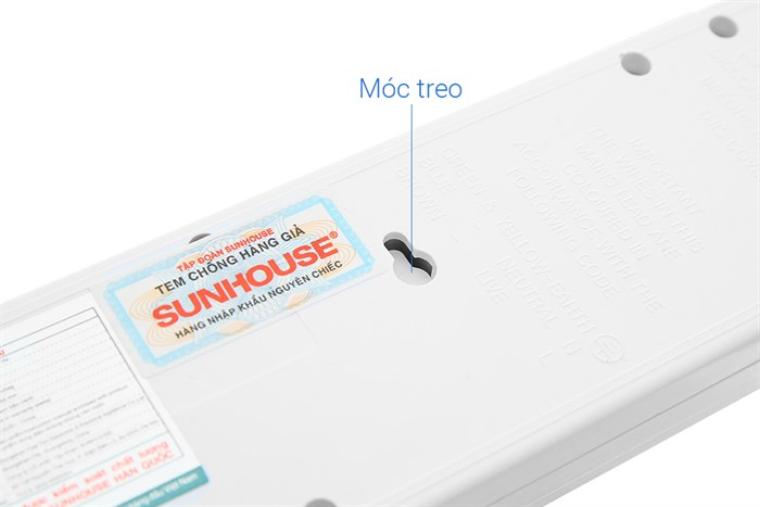 Ổ cắm điện Sunhouse 3 lỗ 2 USB 2.5m SHE-OC2-3RU Màu Trắng