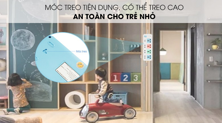 Móc treo - Ổ cắm điện Comet 7 lỗ 3m CES4433