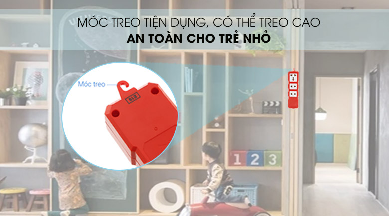 Móc treo tiện lợi - Ổ cắm điện Điện Quang 3 lỗ 5m ĐQ ESKHP 3RW