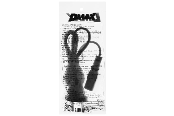 Dây nguồn đa năng DMAX 0.85m DD-002-BLACK-0.85M Màu Đen