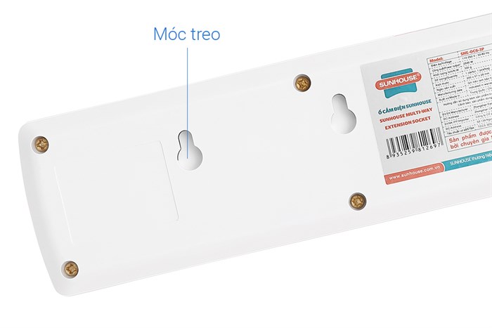 Ổ cắm điện Sunhouse 3 lỗ 2.5m SHE OC6-3P Màu Trắng