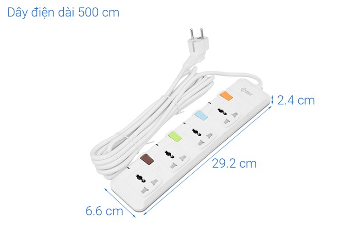 Ổ cắm điện Comet 4 lỗ 5m CESG2405 Màu Trắng