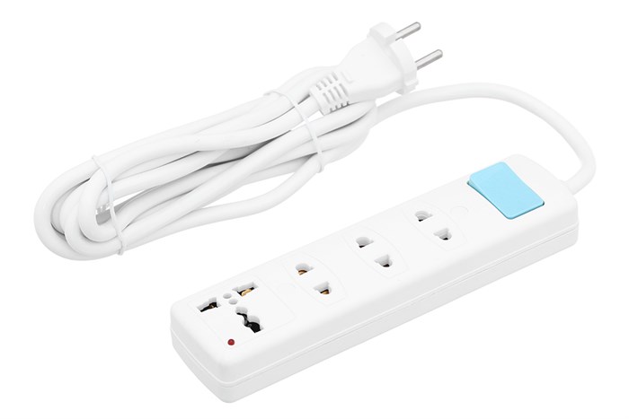 Ổ cắm AC 4 lỗ 3m AES011343 Màu Trắng