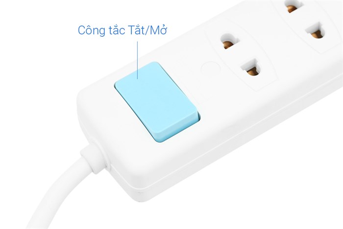 Ổ cắm AC 4 lỗ 3m AES011343 Màu Trắng