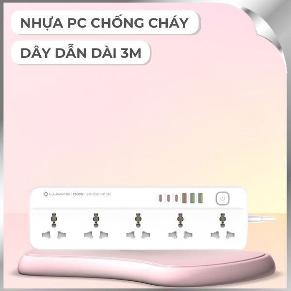 Ổ cắm điện LUMIAS 5 lỗ 3m LM-C5614P