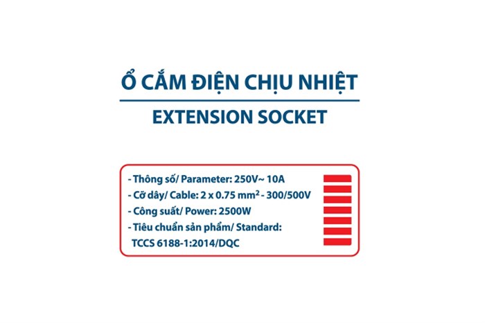Ổ cắm điện Điện Quang 3 lỗ 2m 002A-02 Màu Trắng