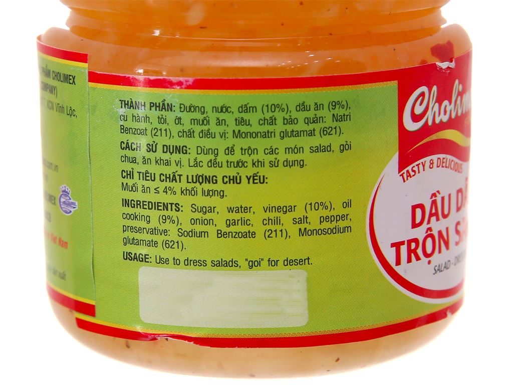 Dầu giấm trộn salad Cholimex chai 270g 4
