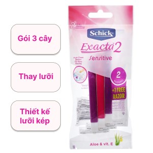 Bộ 3 cây dao cạo cho nữ Schick Exacta2 2 lưỡi