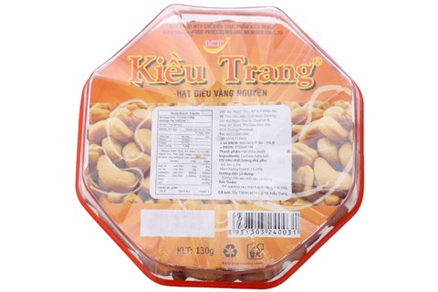 Hạt điều rang muối vàng nguyên Kiều Trang hộp 130g