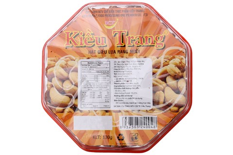Hạt điều lụa rang muối Kiều Trang hộp 130g