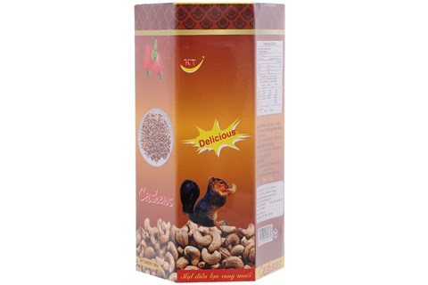 Hạt điều lụa rang muối Kiều Trang hộp giấy 385g