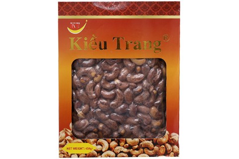 Hạt điều lụa rang muối chân không Kiều Trang hộp giấy 454g