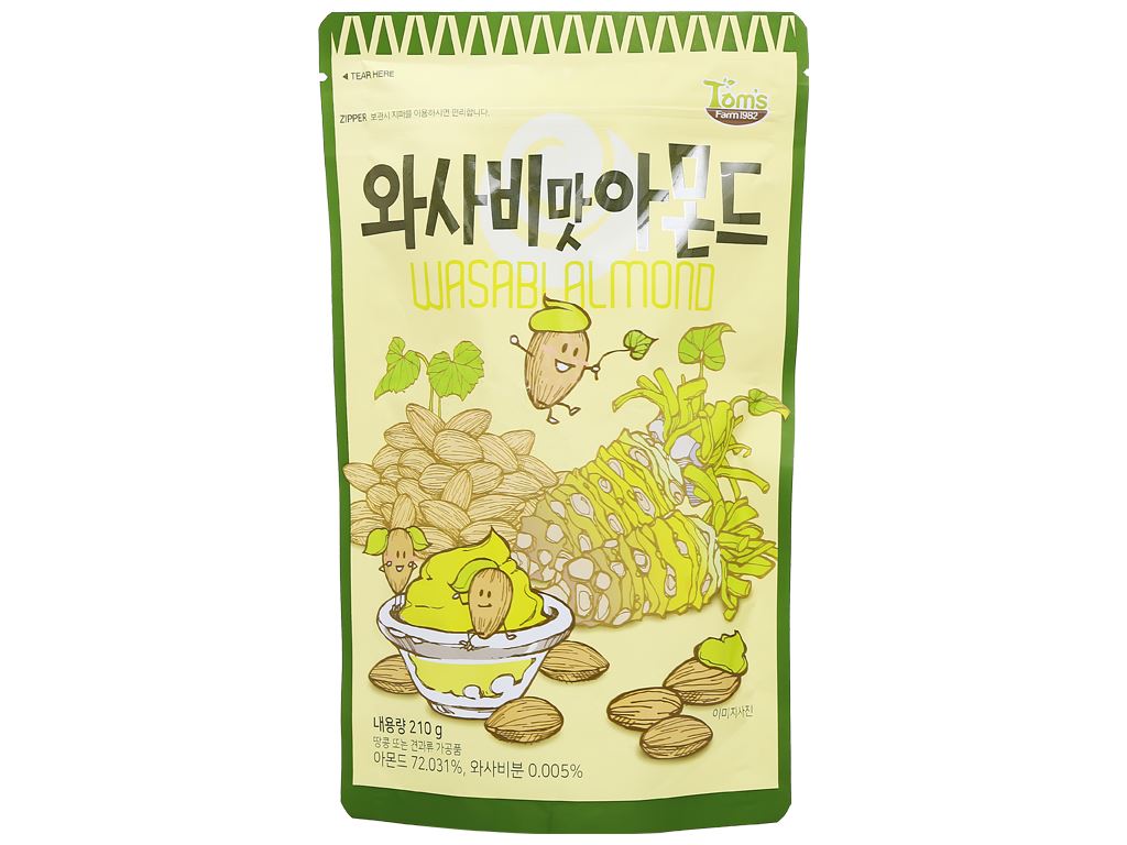 Hạt hạnh nhân tẩm wasabi Tom's Farm gói 210g 1