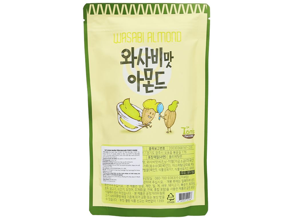 Hạt hạnh nhân tẩm wasabi Tom's Farm gói 210g 3