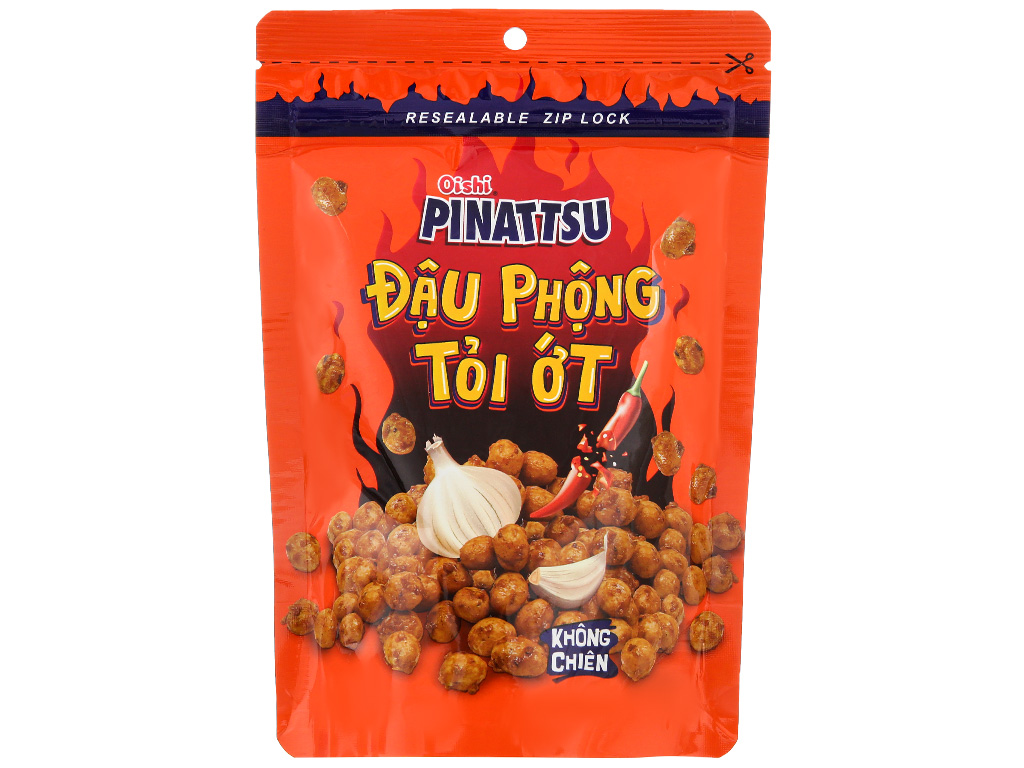 Đậu phộng Oishi Pinattsu vị tỏi ớt gói 85g