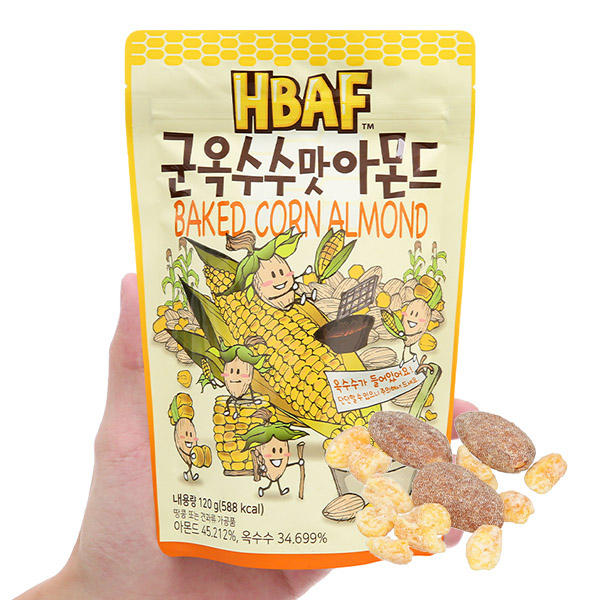 Hạt hạnh nhân và bắp nướng Tom's Farm 120g