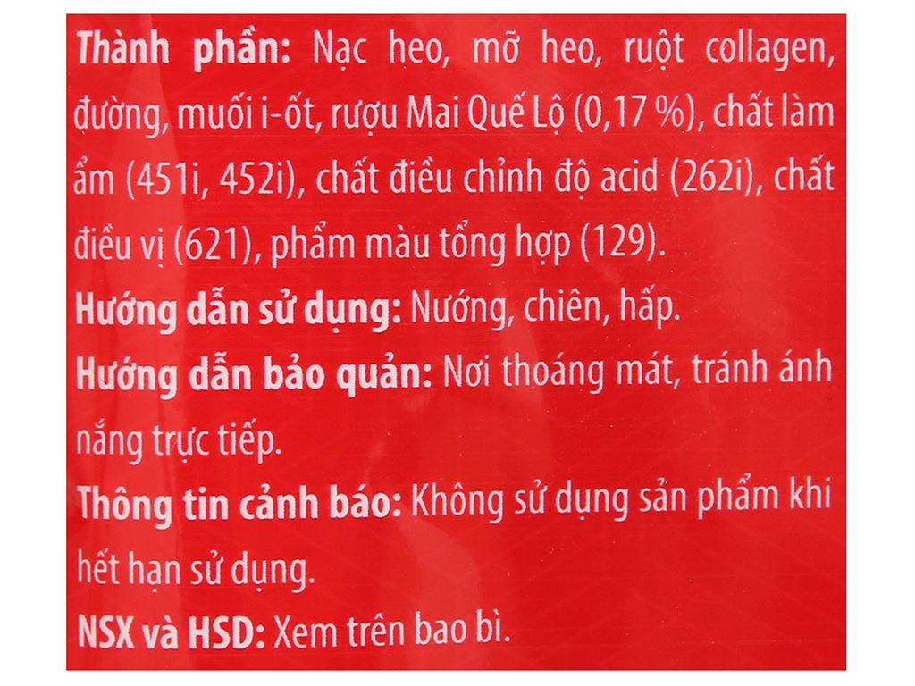 Lạp xưởng Mai Quế Lộ Vissan gói 200g 3