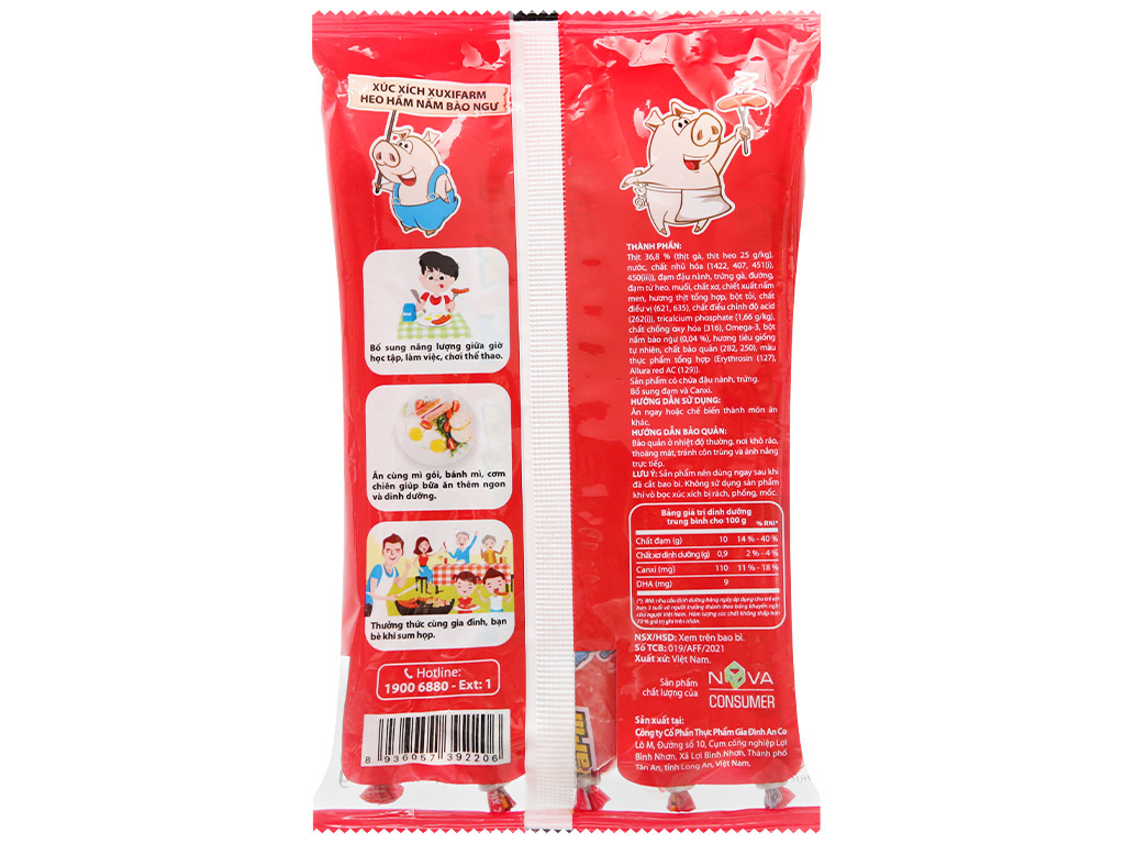 Xúc xích vị heo hầm nấm bào ngư Xuxifarm gói 175g 8
