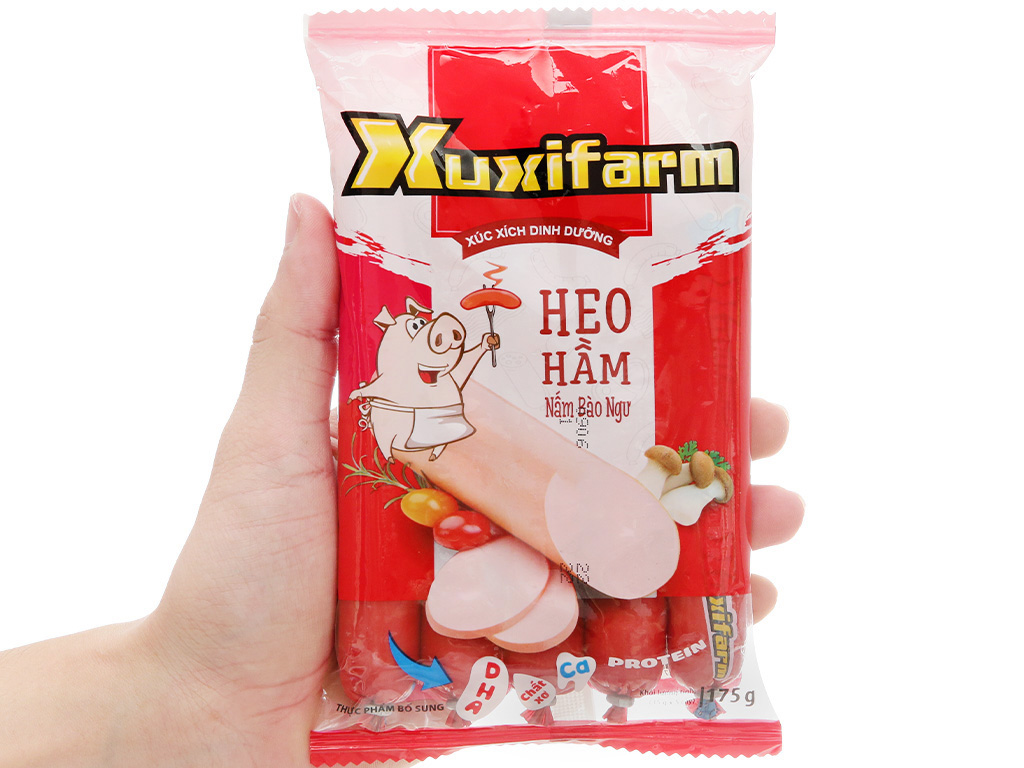 Xúc xích vị heo hầm nấm bào ngư Xuxifarm gói 175g 10