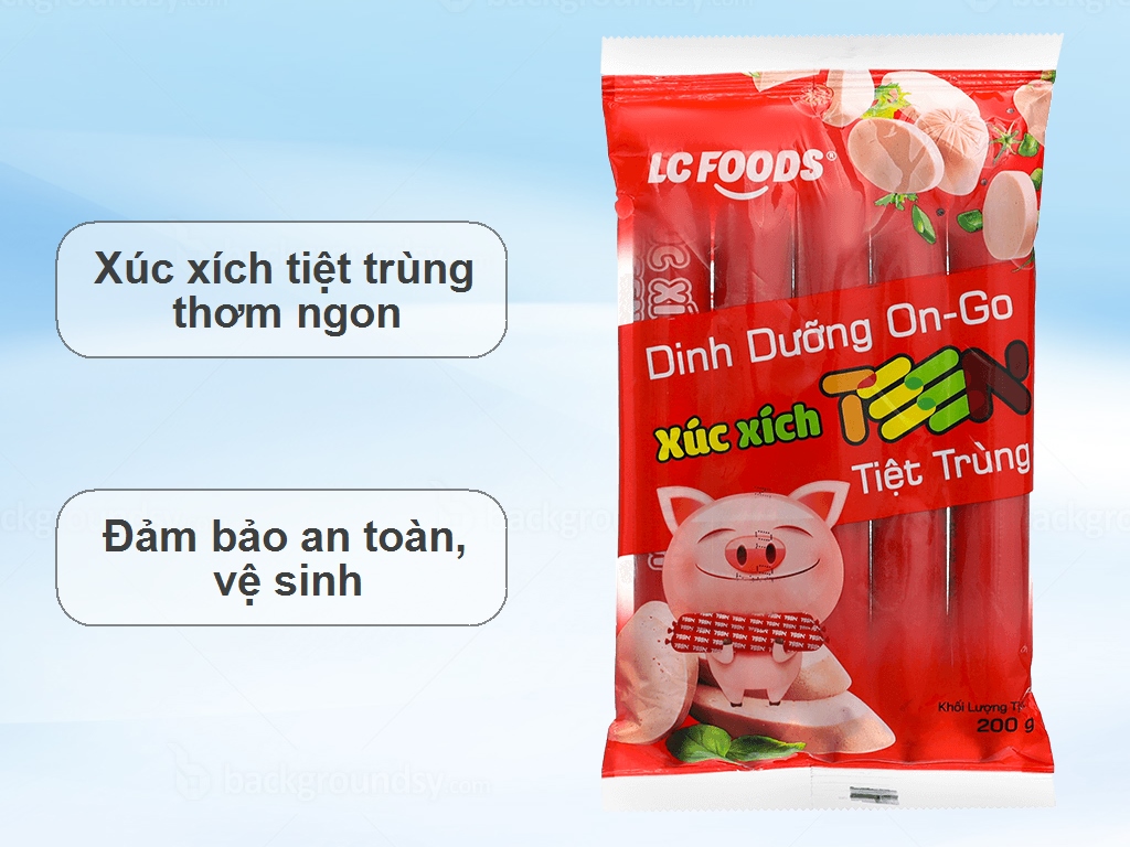 Xúc xích heo tiệt trùng Teen On - Go LC FOODS gói 200g 1