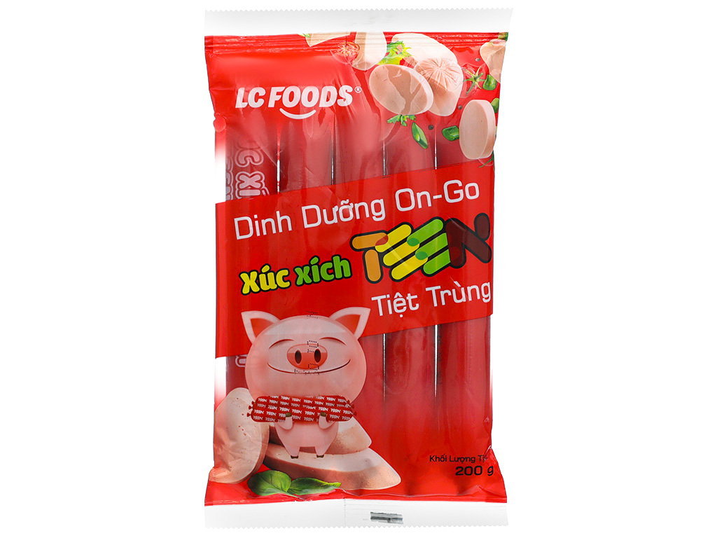 Xúc xích heo tiệt trùng Teen On - Go LC FOODS gói 200g 2