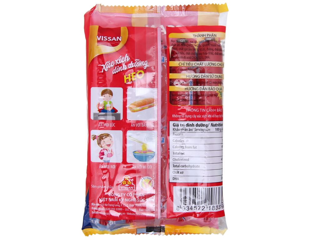 Xúc xích heo dinh dưỡng Vissan gói 175g 3