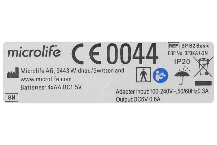 Máy đo huyết áp tự động Microlife B2 Basic Màu Trắng