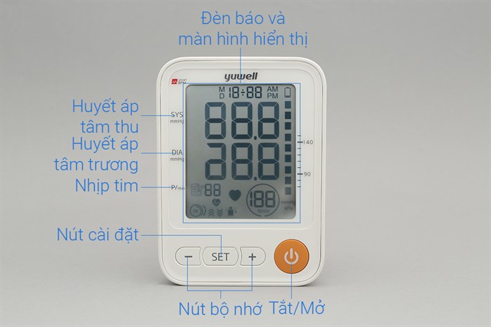 Máy đo huyết áp bắp tay điện tử Yuwell YE650A Màu Trắng
